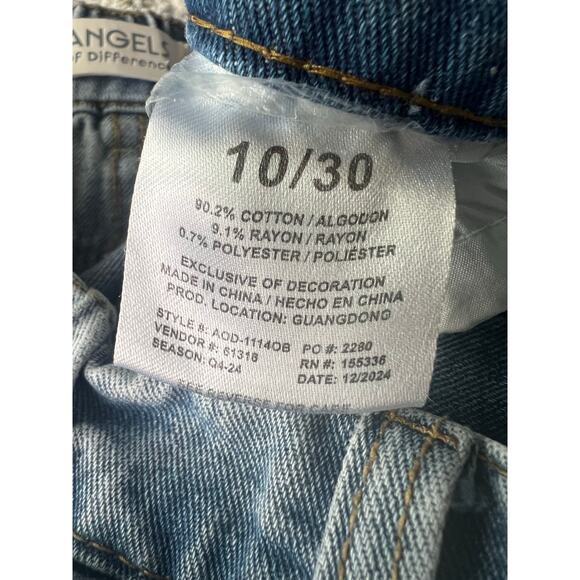 Angels of Difference Light Wash Distressed Straight Leg Jean Sz 10/30 - Picture 4 of 11